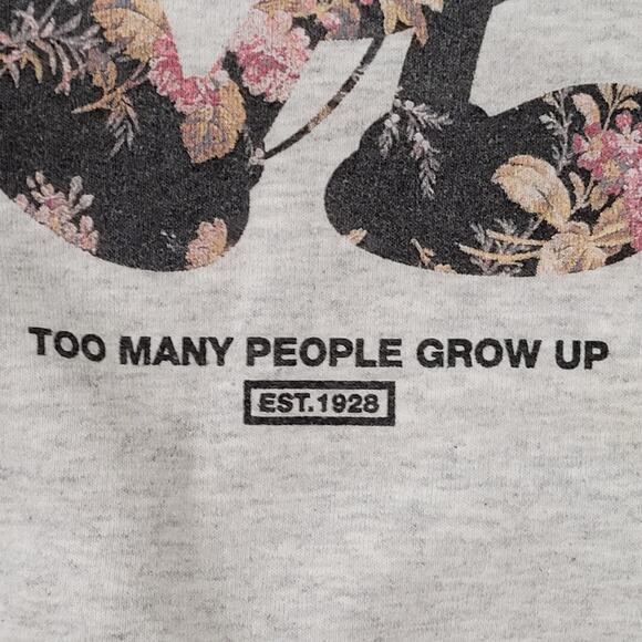 Mickey-Mouse Neff Floral Sweatshirt Women XL 25x25 Boxy Baggy - Picture 15 of 16